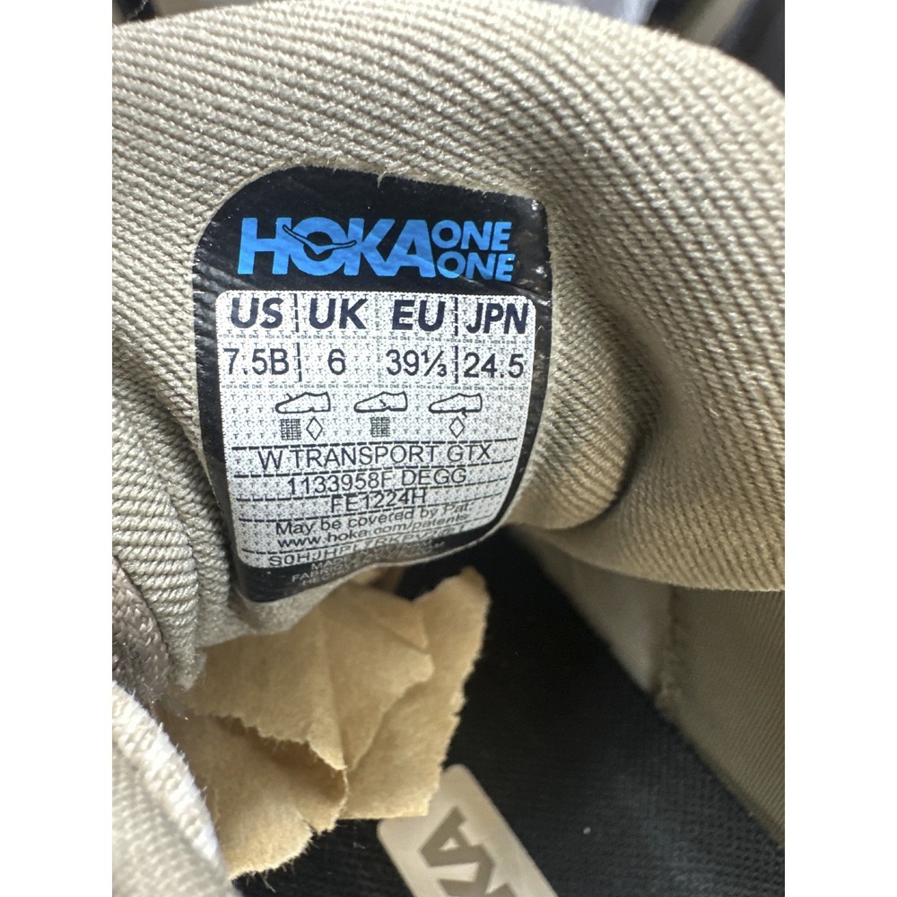 Hoka One One Transport GTX Dune Eggnog Gore-Tex Cordura Shoes Womens 7.5B 7.5 - Picture 7 of 14